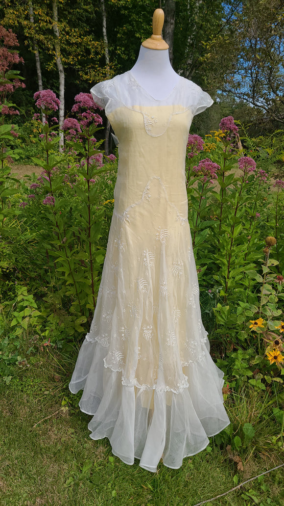 1930s Piña Cloth Evening Gown