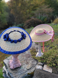Straw Hat with Royal Blue Trim