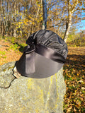 Black Silk Bonnet, Black Ribbon Trim