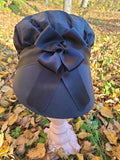 Black Silk Bonnet, Black Ribbon Trim