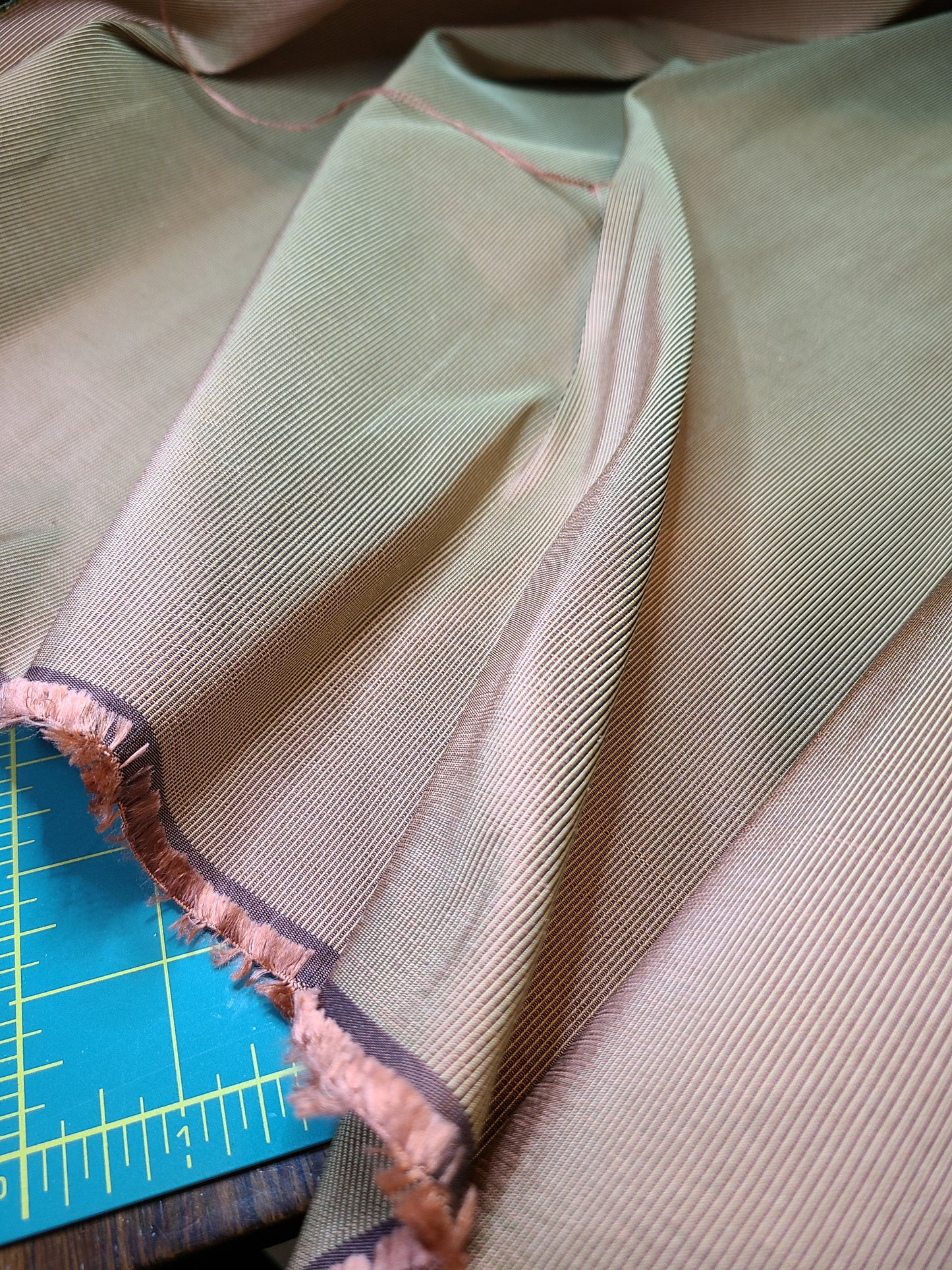 Copper Colored Silk Faille, 4 2/3 yards