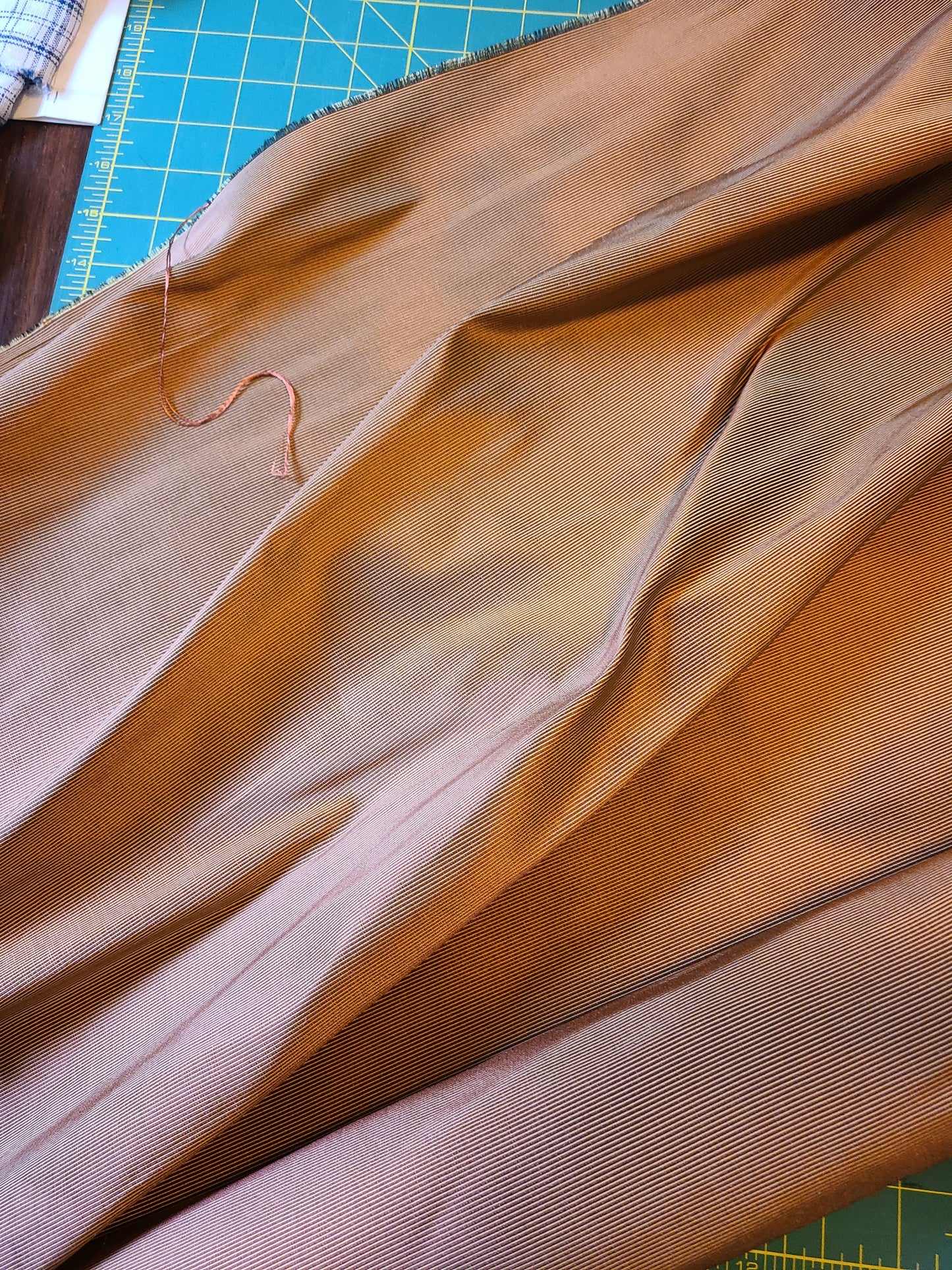 Copper Colored Silk Faille, 4 2/3 yards