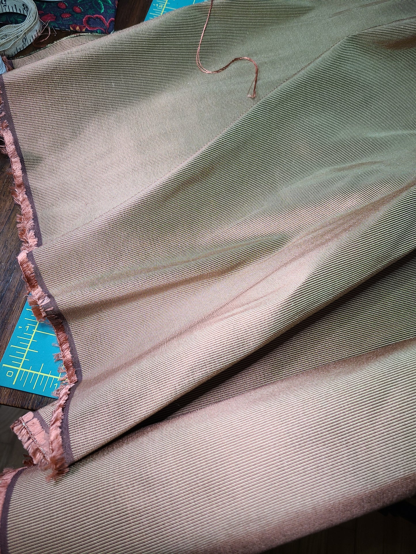 Copper Colored Silk Faille, 4 2/3 yards