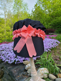 Black Silk Bonnet with Pink Trim