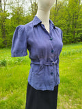 1940s Blue Workwear Blouse