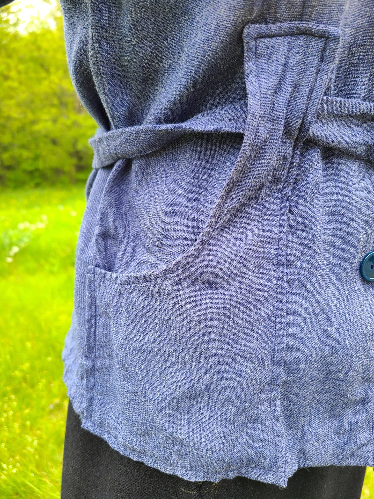 1940s Blue Workwear Blouse