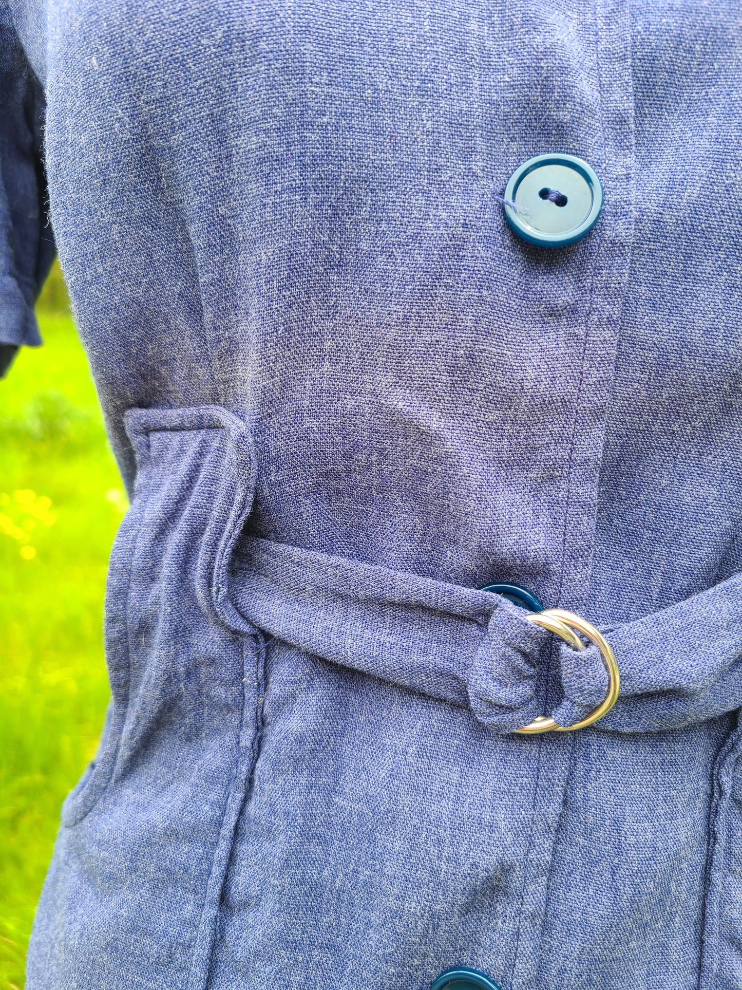 1940s Blue Workwear Blouse