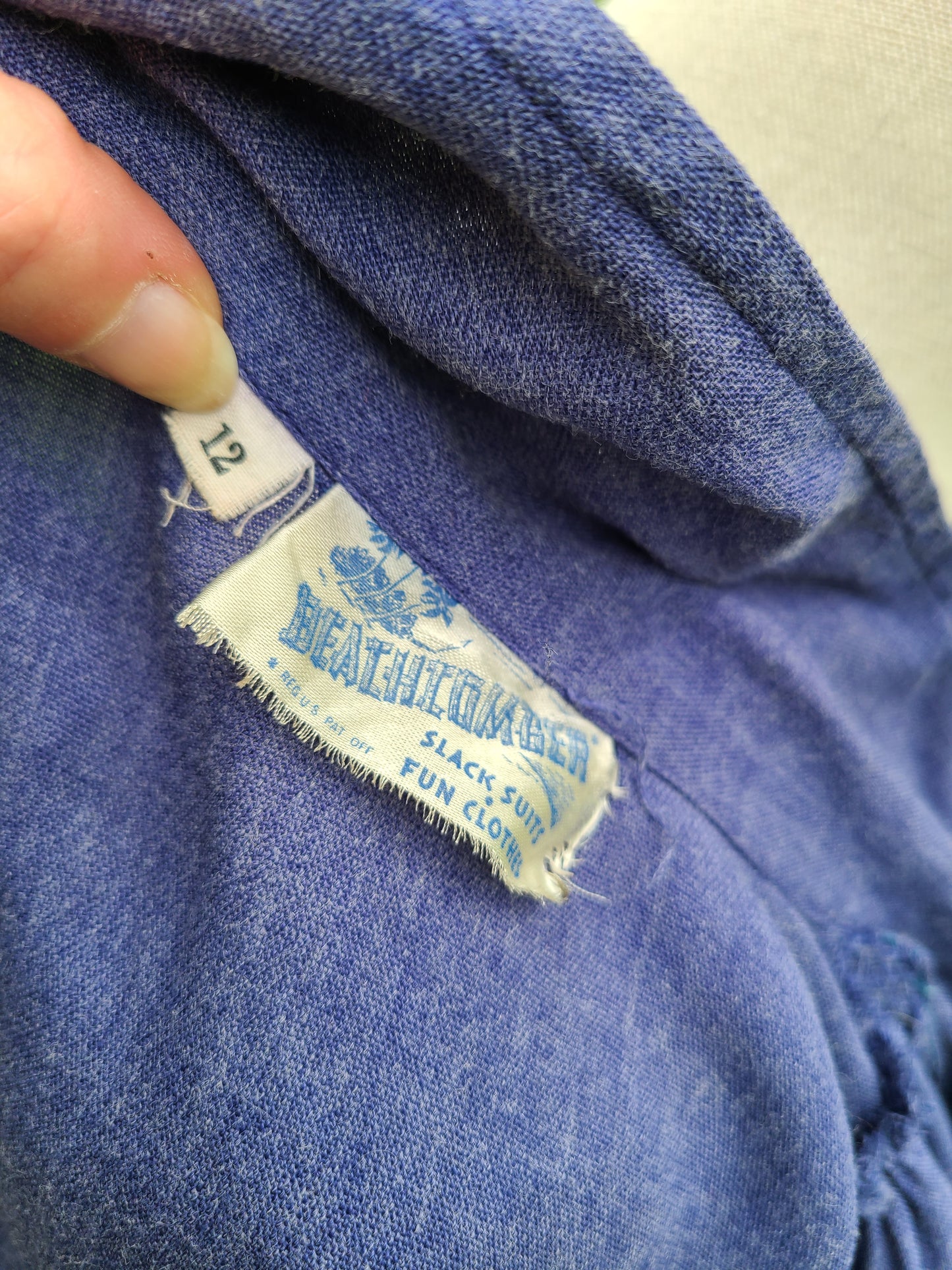 1940s Blue Workwear Blouse