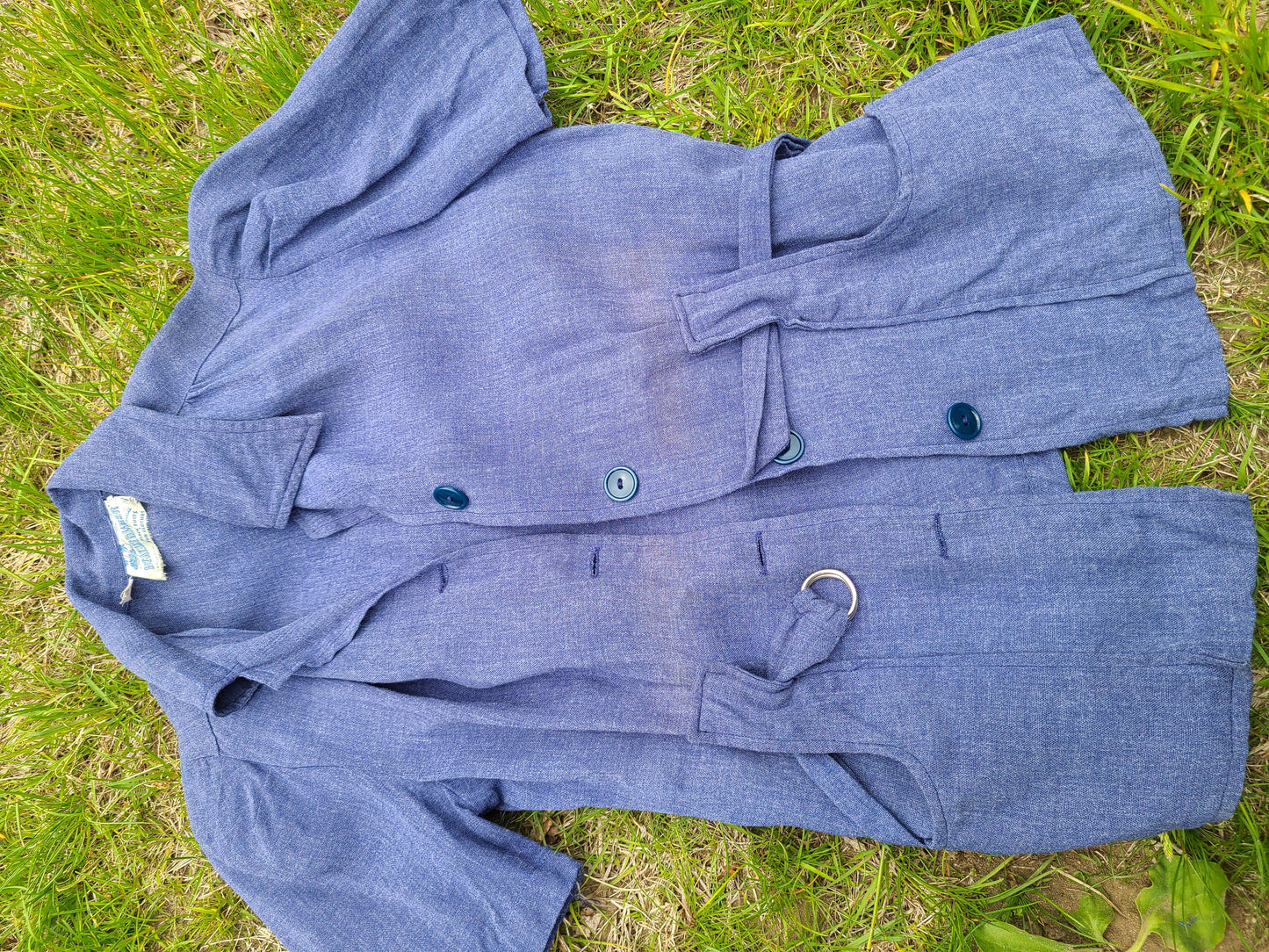 1940s Blue Workwear Blouse