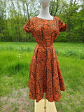 1950s Black and Orange Dress