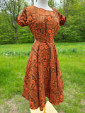 1950s Black and Orange Dress