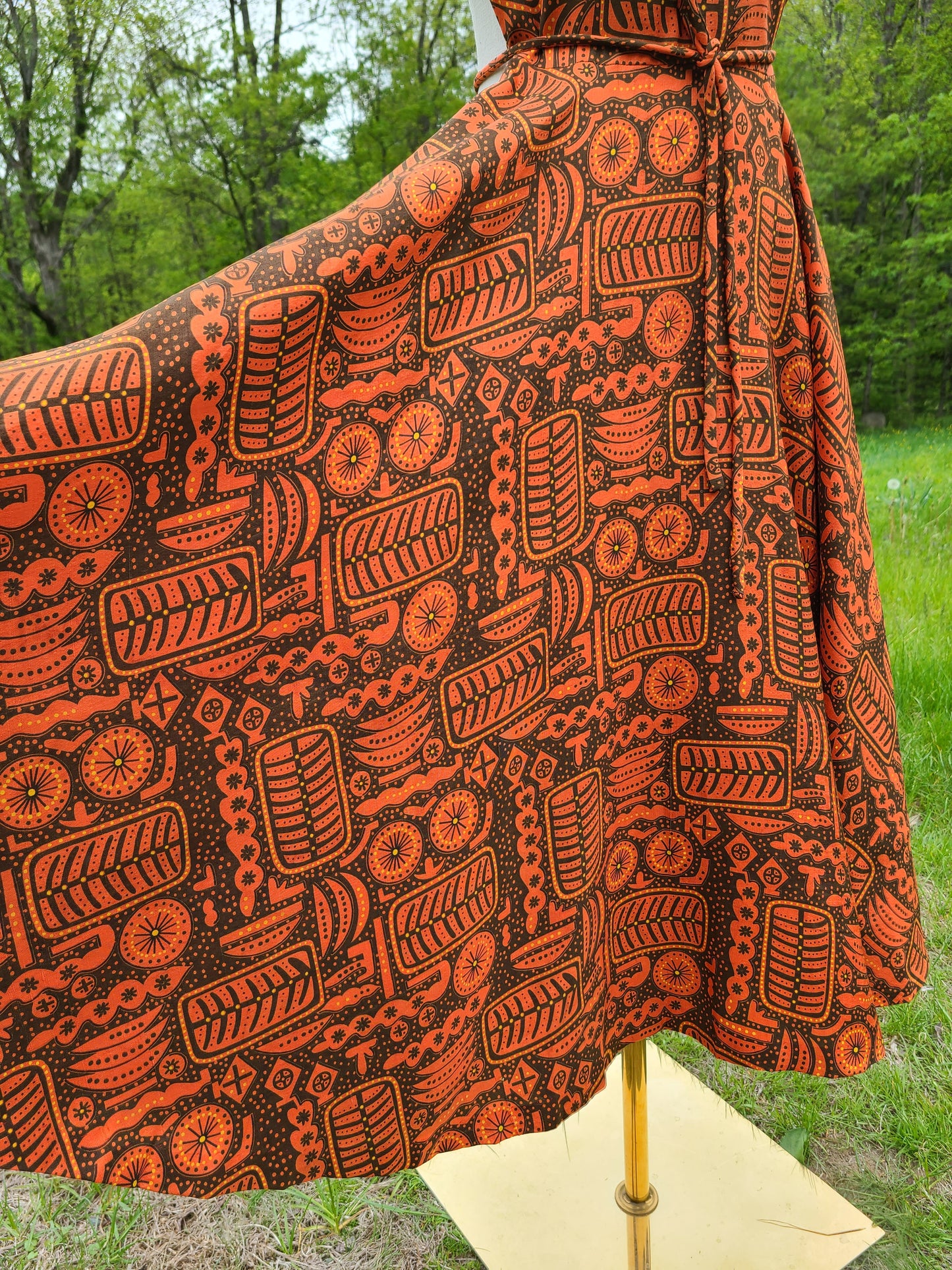 1950s Black and Orange Dress