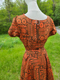1950s Black and Orange Dress
