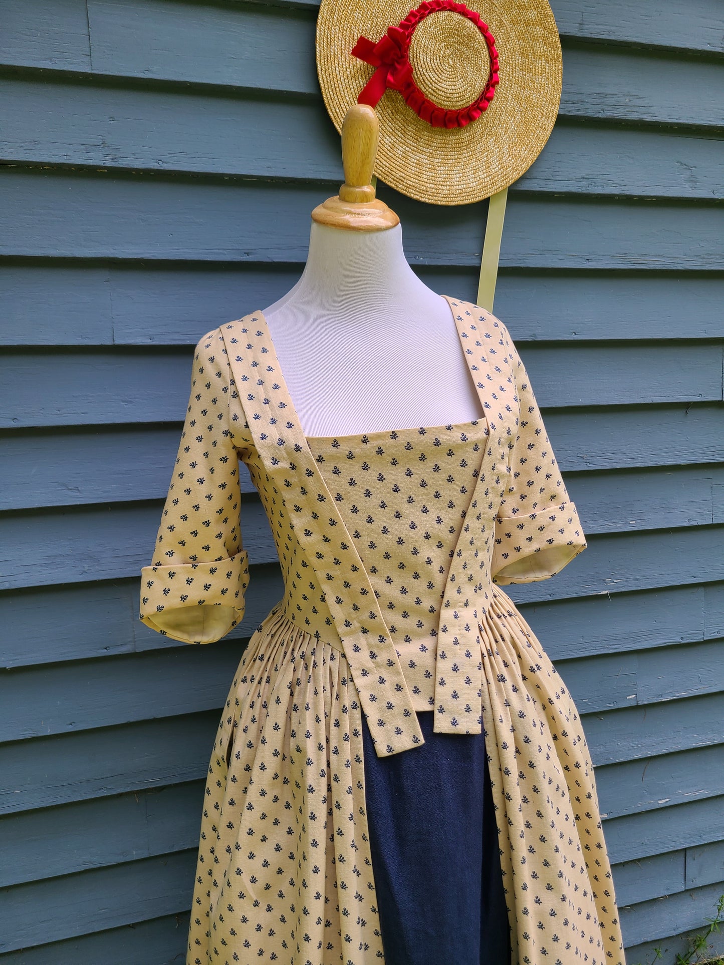Straw Hat with Red Silk Trim