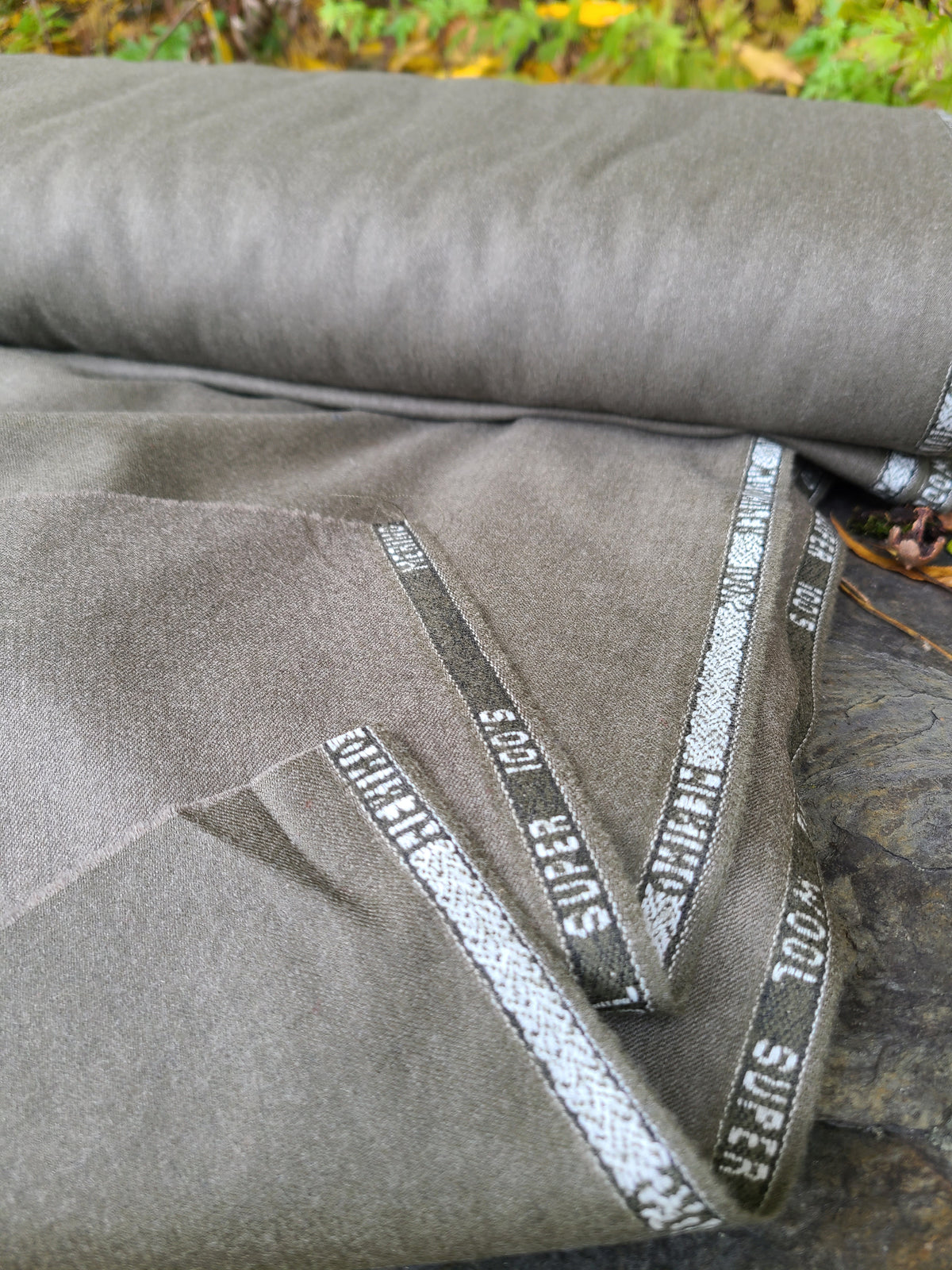 Green Worsted Wool - by the yard