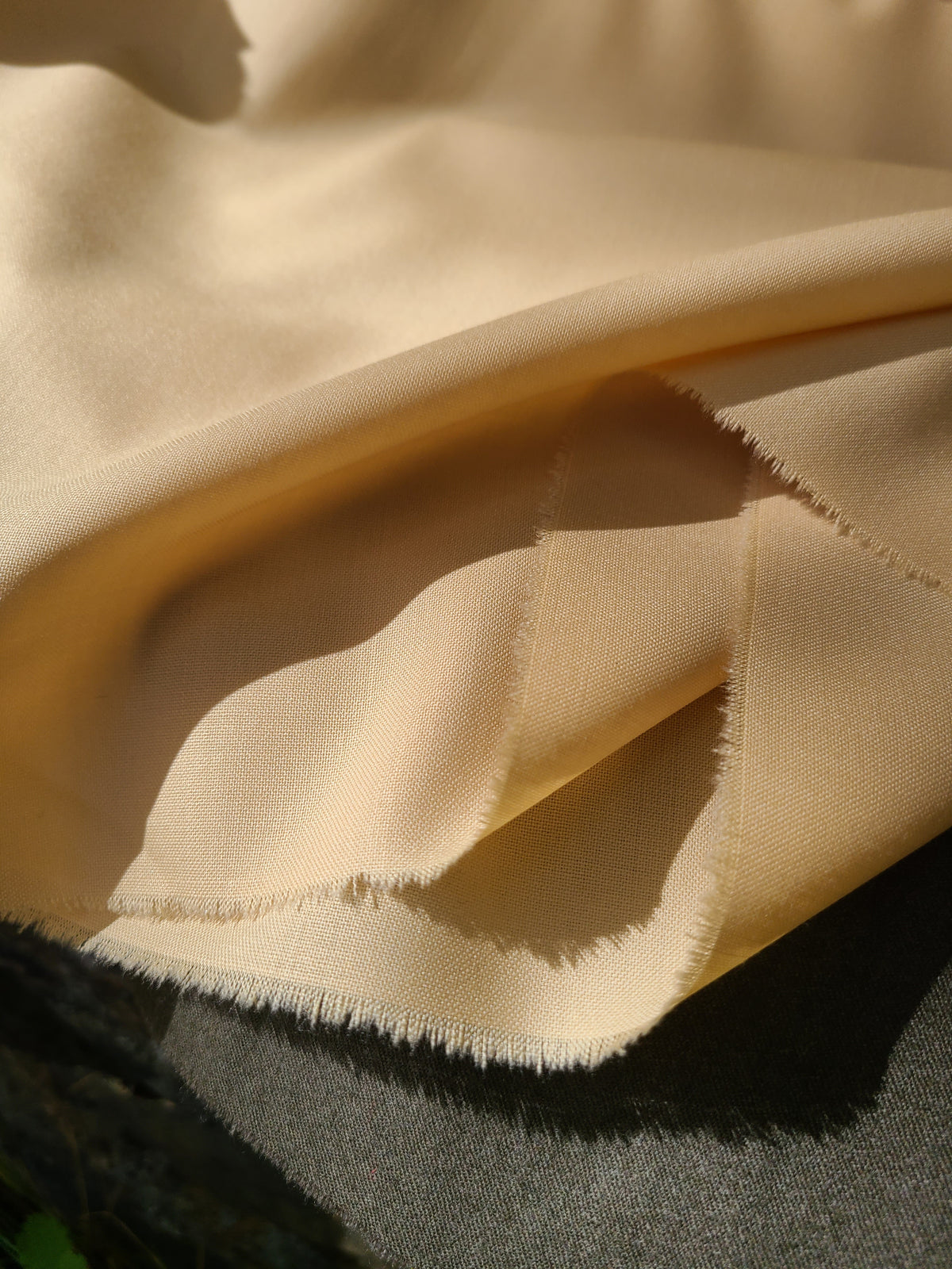Pale Yellow Worsted Wool - by the yard