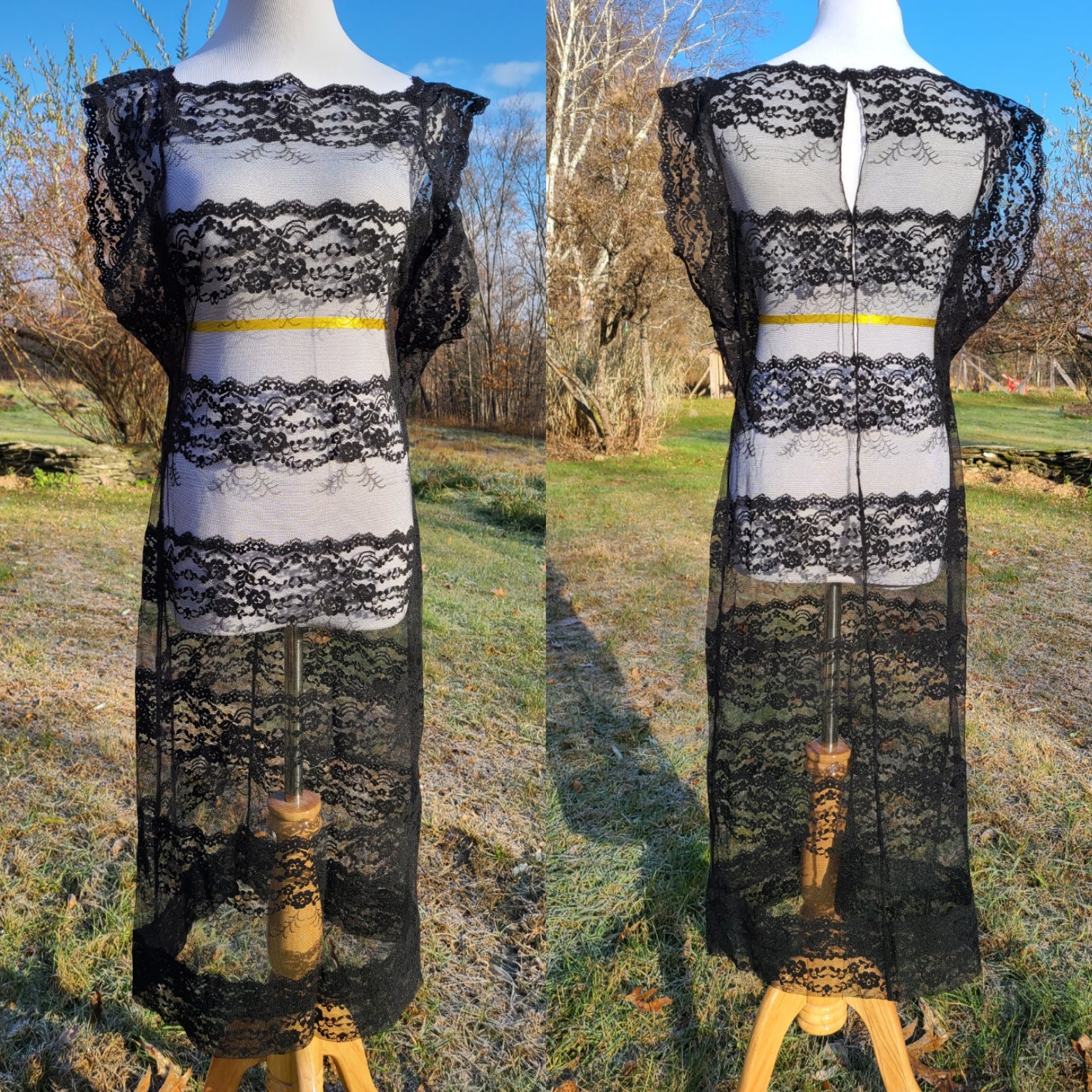 1960s Black Lace Dress – At the Sign of the Golden Scissors