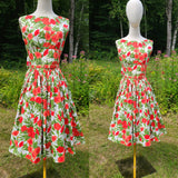 Vintage 1950s Cotton Print Dress