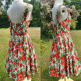 Vintage 1950s Cotton Print Dress