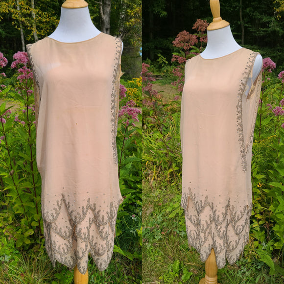 1920s Beaded Flapper Dress, As Is