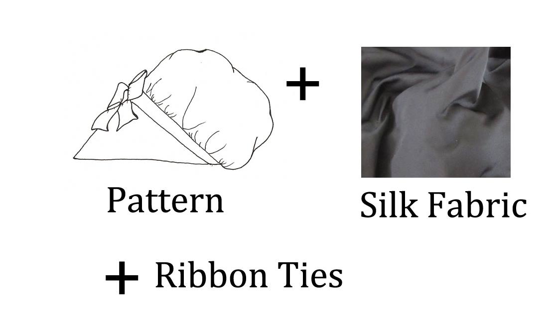 Black Silk Bonnet Kits - Materials + Pattern