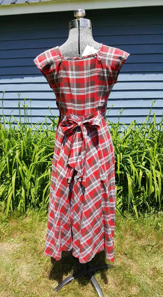 Vintage 1940s Red Plaid Dress