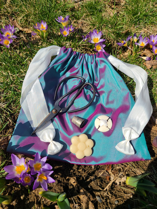 Purple Changeable Silk Workbag