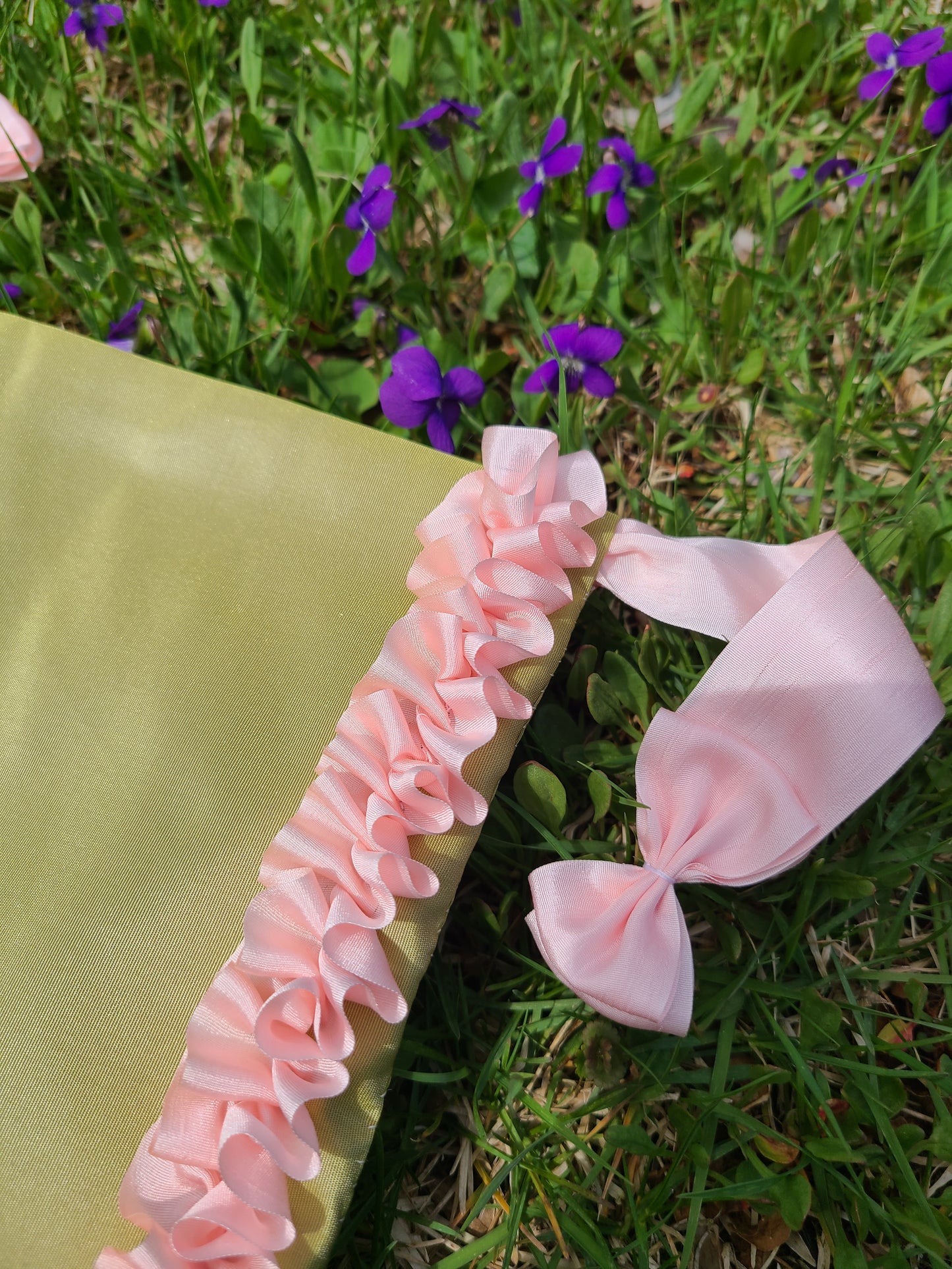 Fancy Silk Workbag - Pink & Green