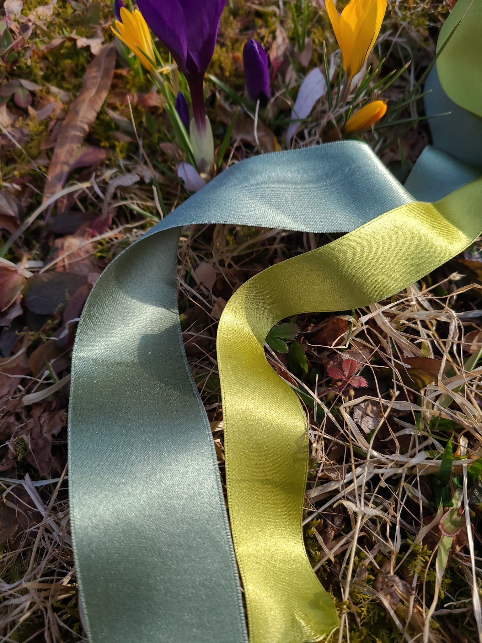 1 1/2 Wide Silk Satin Ribbon - Slate Green – At the Sign of the