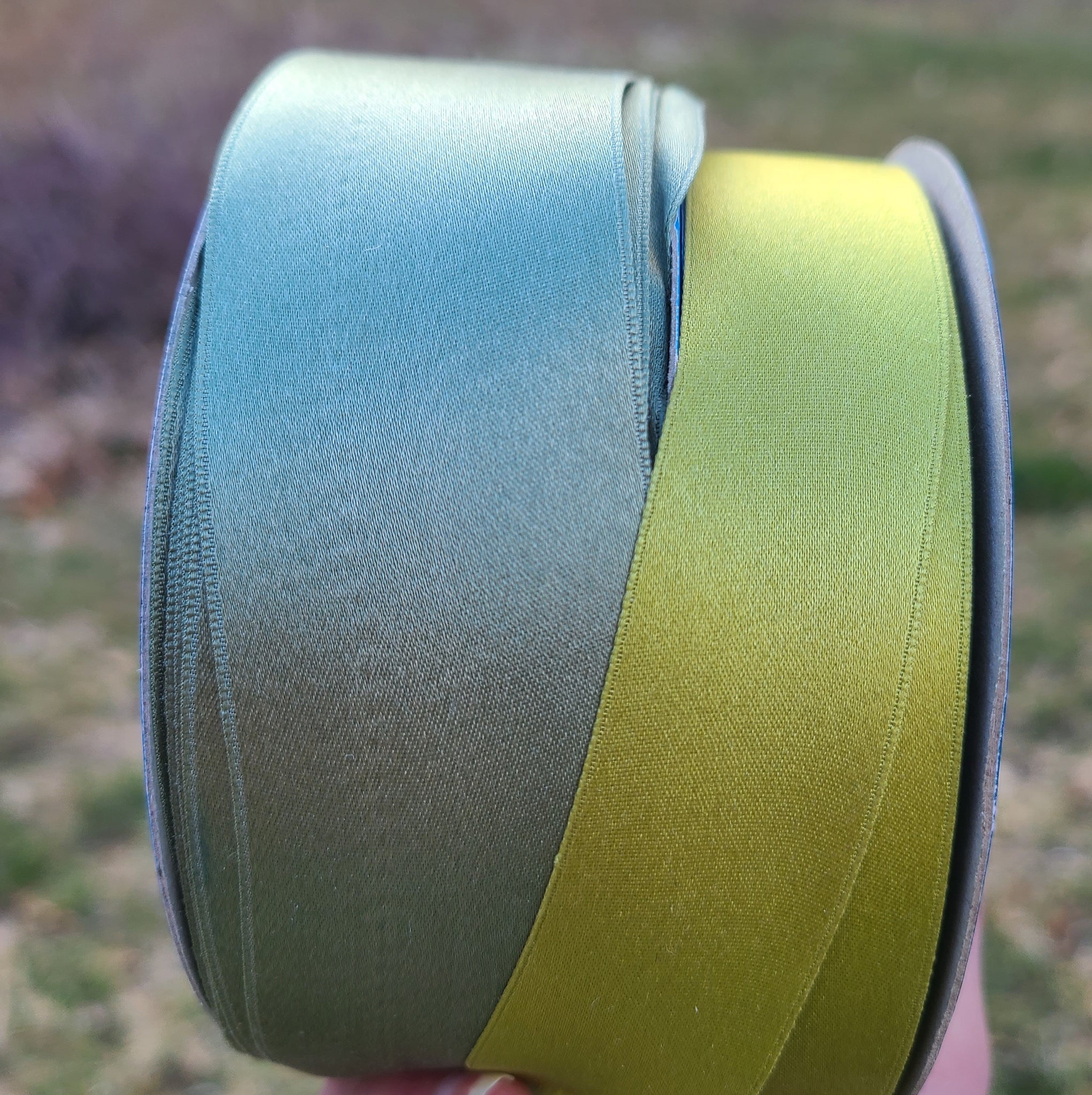 1 1/2 Wide Silk Satin Ribbon - Slate Green – At the Sign of the Golden  Scissors