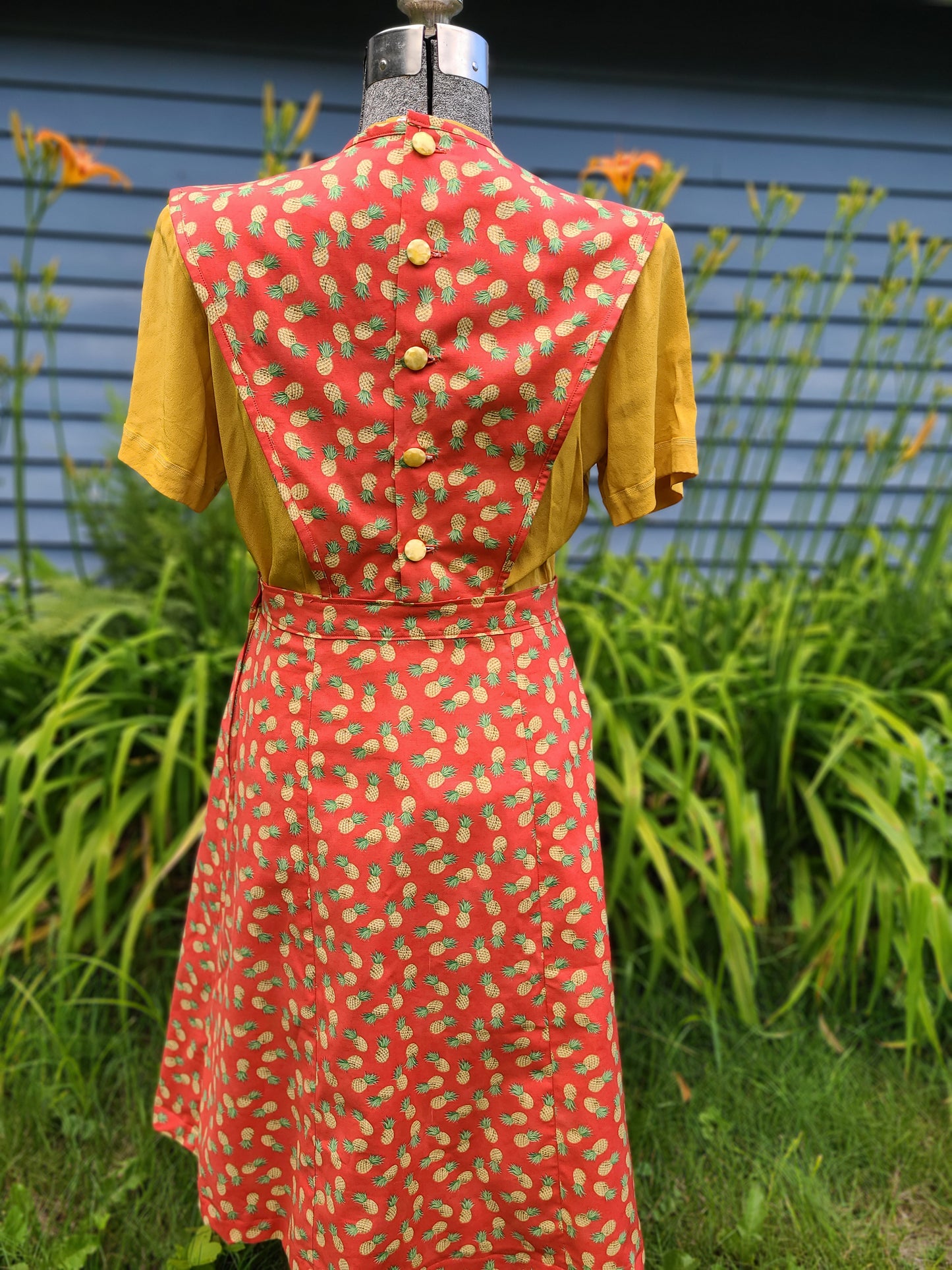Reproduction 1940s Pinafore - Pineapple Print