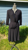 Vintage 1940s Black Dress  - Sequin Trim