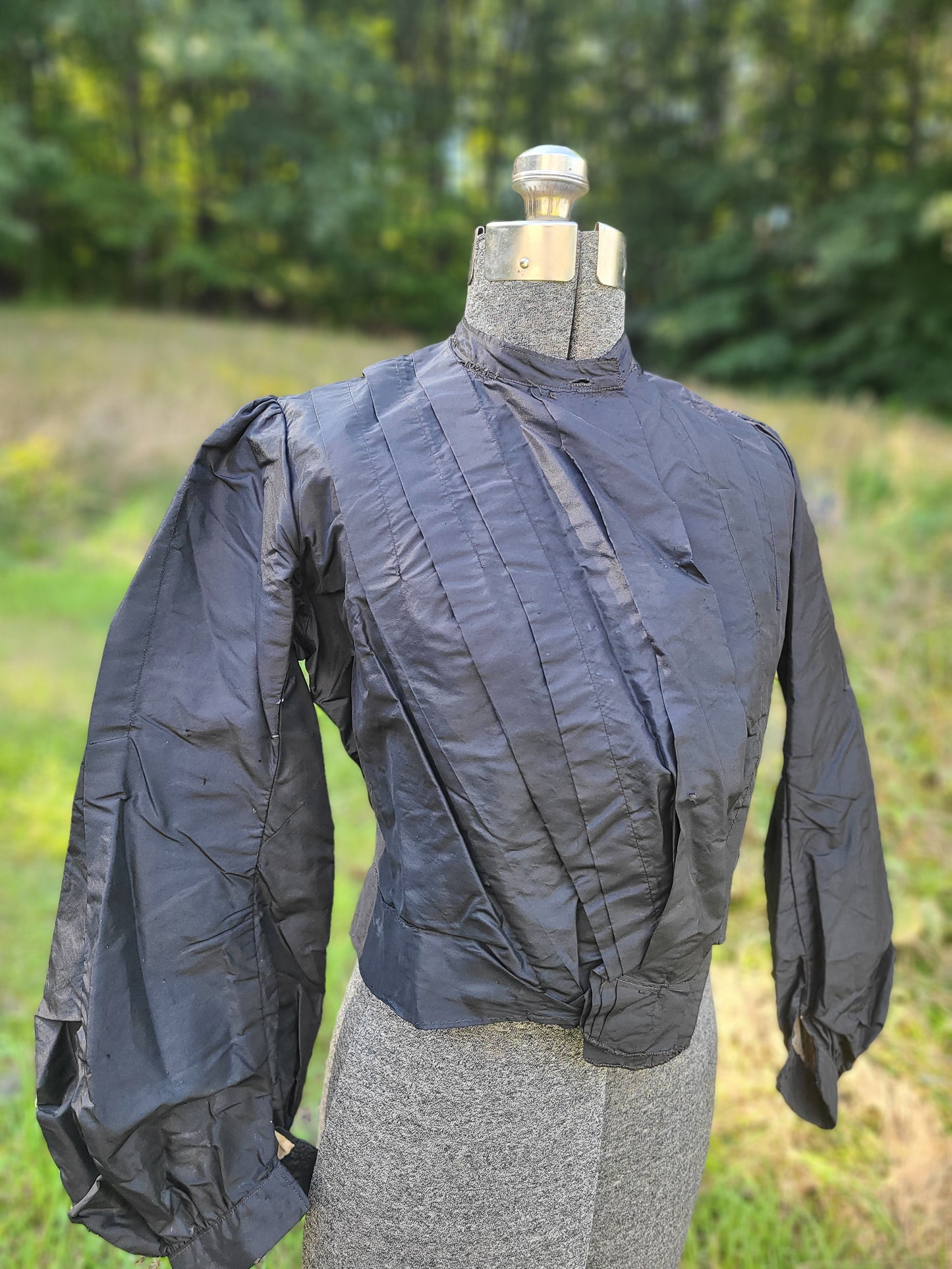 Antique Black Silk Bodice
