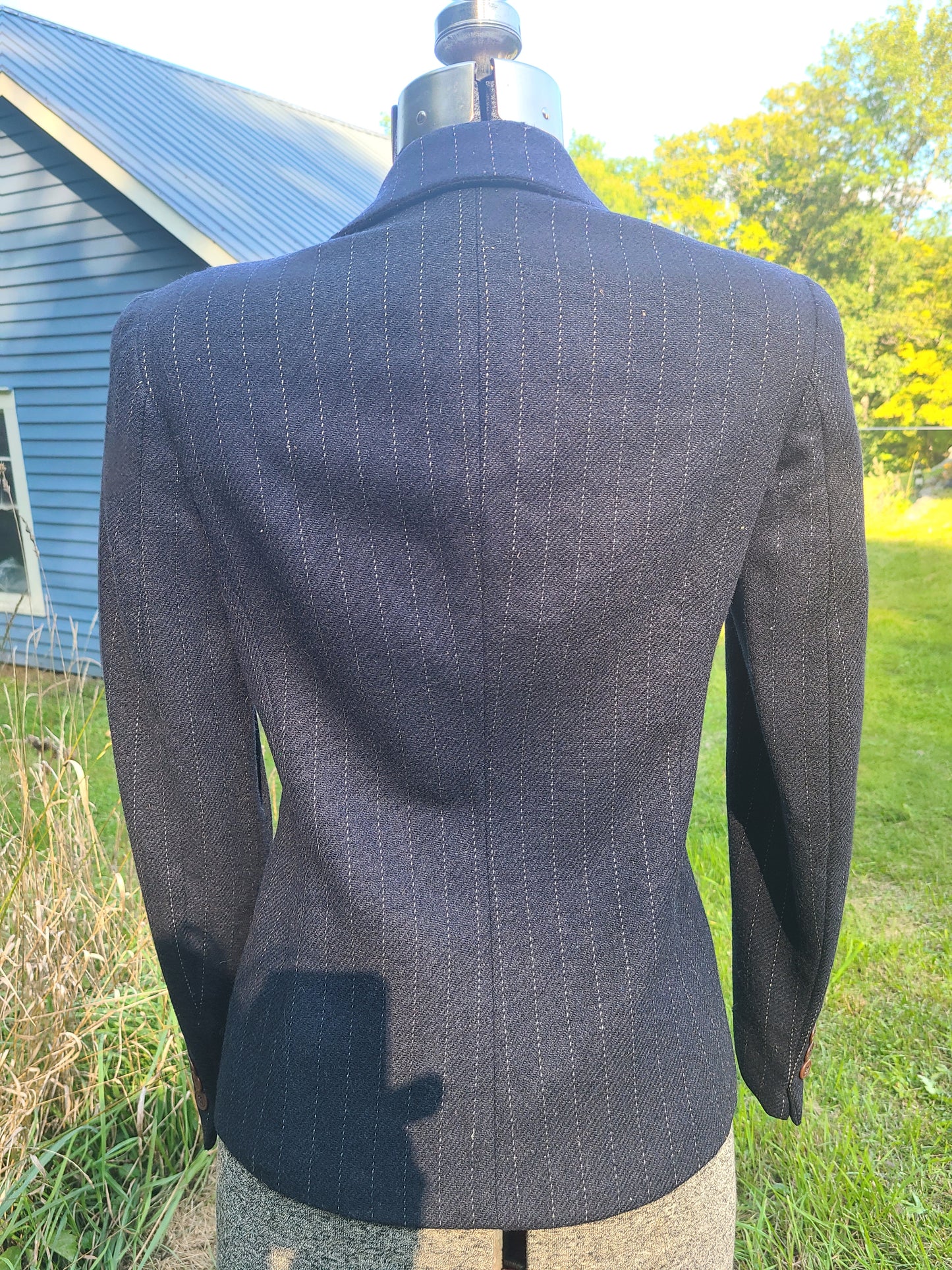 Vintage 1940s Black Pinstriped Jacket