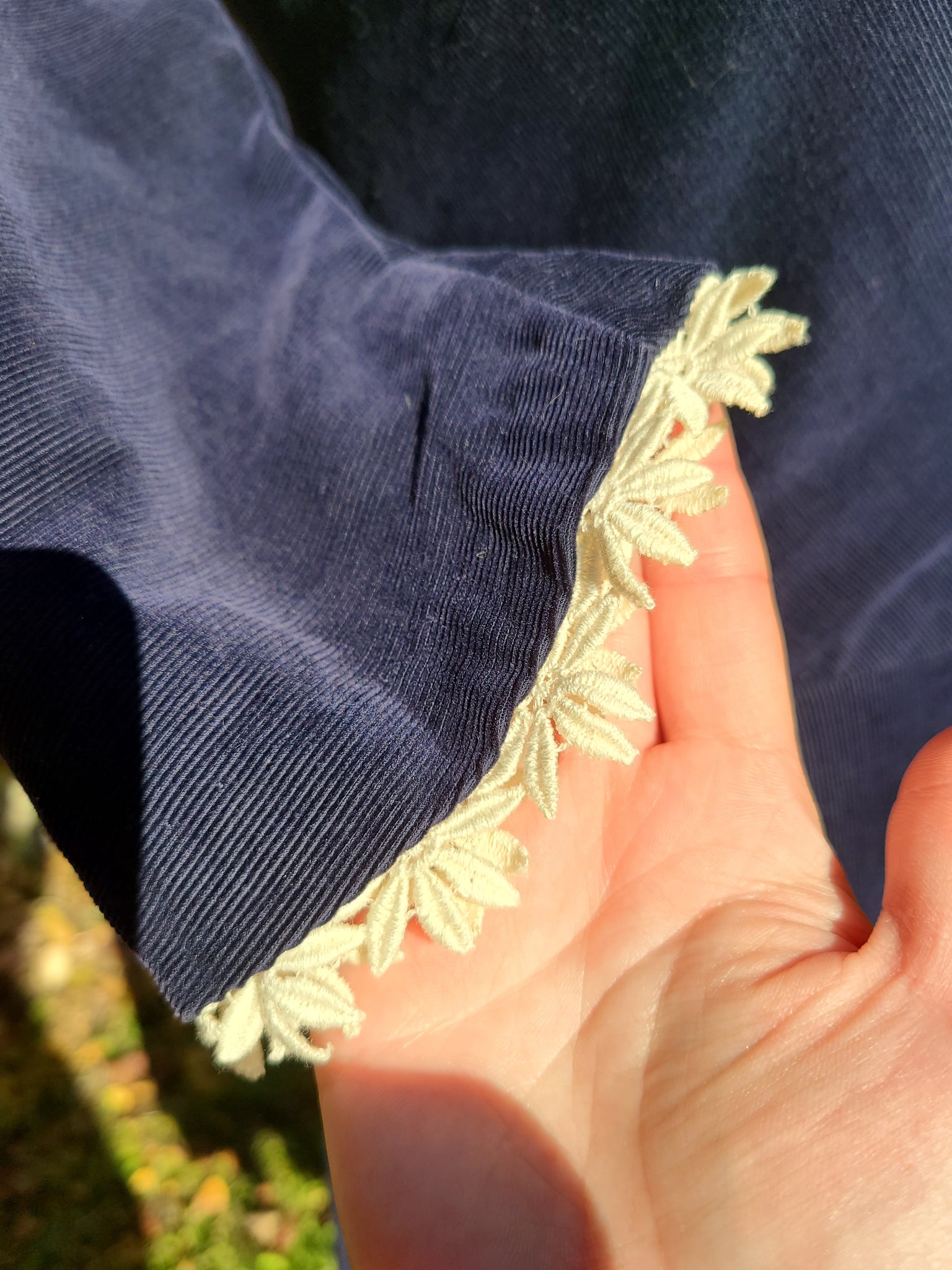 1940s/50s Navy Blue Corduroy Dress At the Sign of the Golden Scissors 1940s/50s Navy Blue Corduroy Dress At the Sign of the Golden Scissors