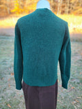 1950s Green Wool Cardigan Sweater