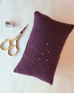 18th Century Wool Pin Pillows - Purple