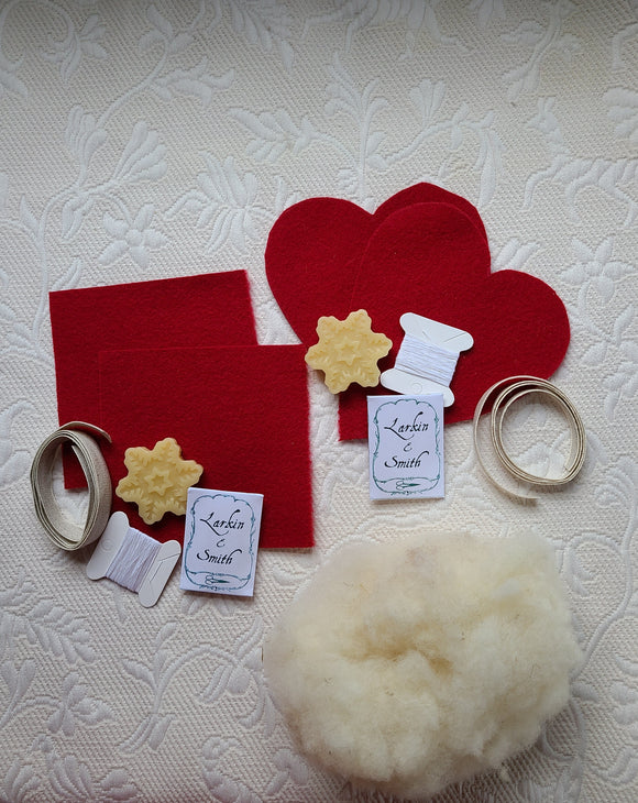Pin Cushion Kits (Red Wool Heart or Square)