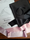 Build Your Own Silk Bonnet Kits - Materials + Pattern (Black Taffeta)