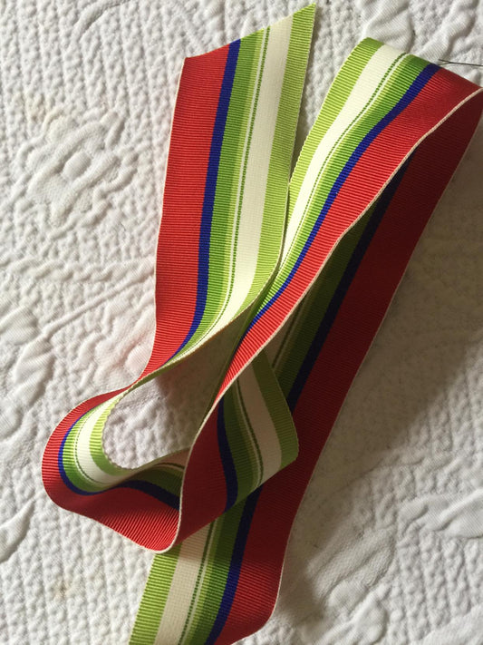 Vintage Striped Rayon Ribbon
