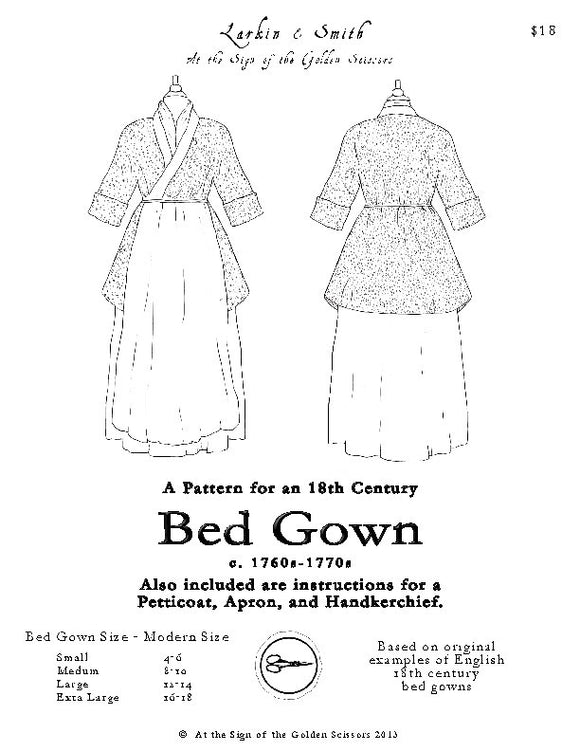 1770s English Bed Gown Pattern