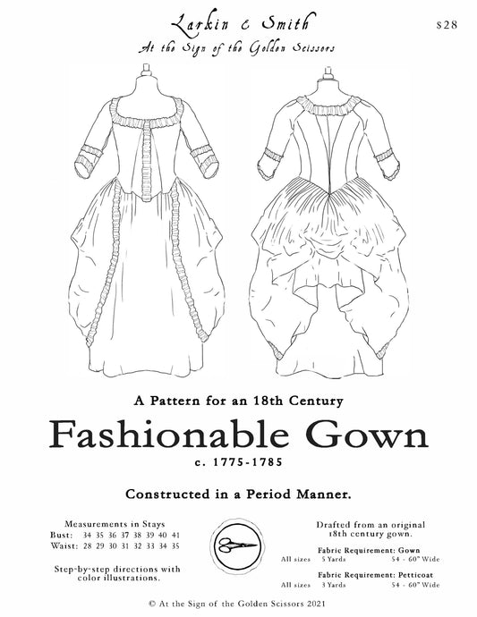 18th Century Fashionable Gown Pattern